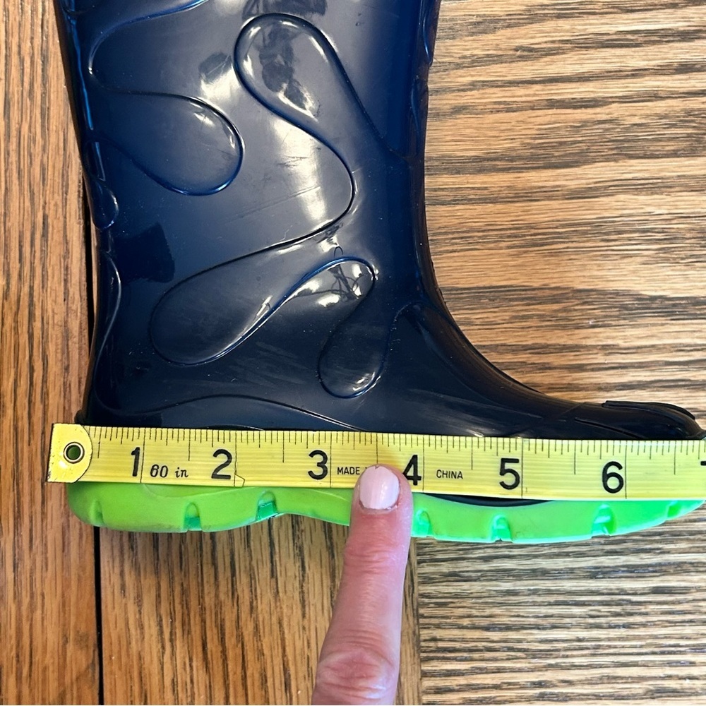 Skeeper Kids' Navy Rain Boots with Neon Green Soles Size EU 25 /US 8 - Picture 10 of 11